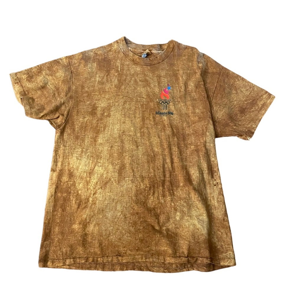 Vintage Hanes Single Stitch 1996 Atlanta Olympics T-shirt size XL rust color
